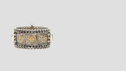 Mystical Charm: Handcrafted 925 Silver Bangle with Divine Accents