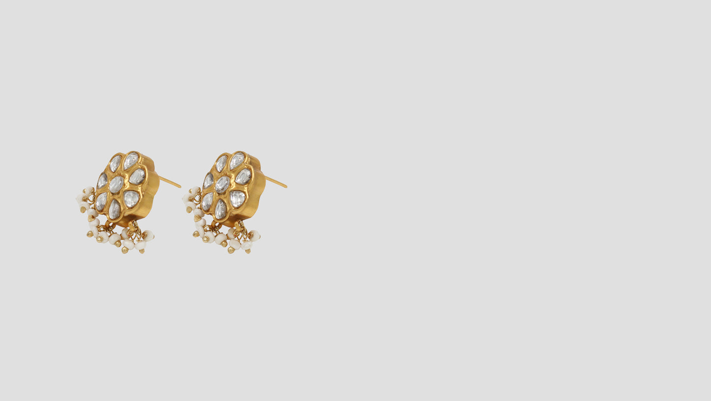 "Golden Luxe: Kundan Earrings by Sangeeta Boochra "