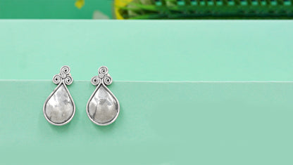 Teardrop Elegance Silver Earrings | Sangeeta Boochra