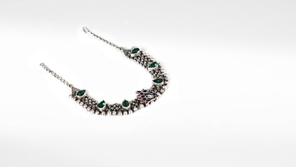 Sangeeta Boochra Multicolor Tribal Silver Necklace