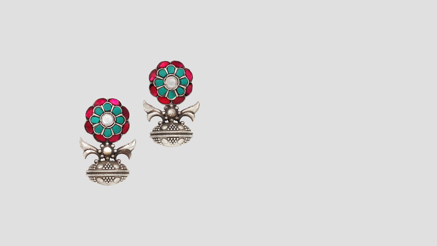 Elegant Polish: Handcrafted Silver Studs by Sangeeta Boochra