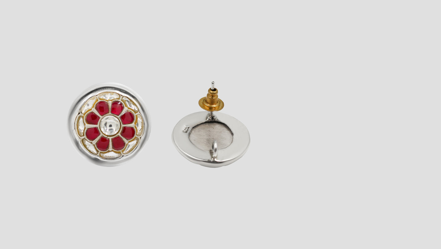 Sangeeta Boochra Classic  Kundan Silver Earrings