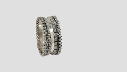 Sangeeta Boochra Royal Heritage Silver Bangle with Intricate Detailing