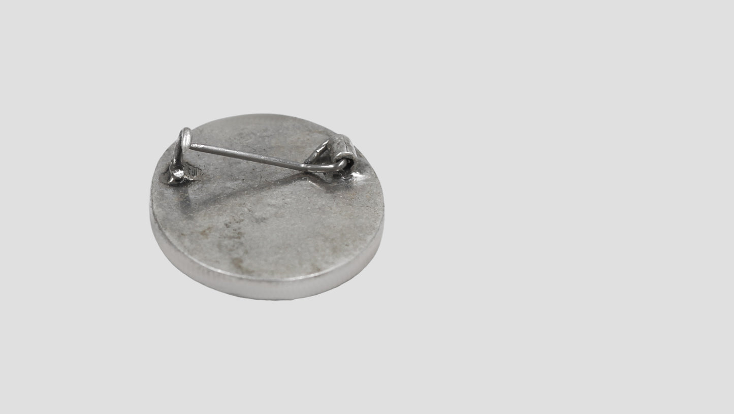 Sangeeta Boochra Handcrafted Oxidised Silver Brooch with Blue Gemstone Border