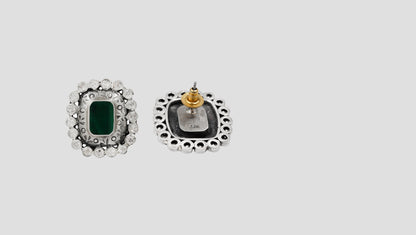 Sangeeta Boochra Regal Spark Moissanite Silver Earrings