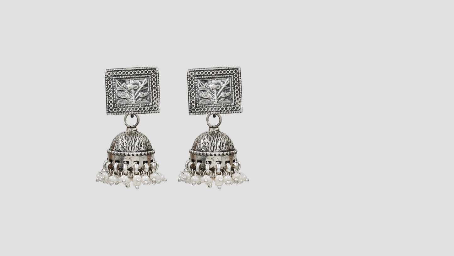 Sangeeta Boochra Artisan Floral Pearl Drop Earrings