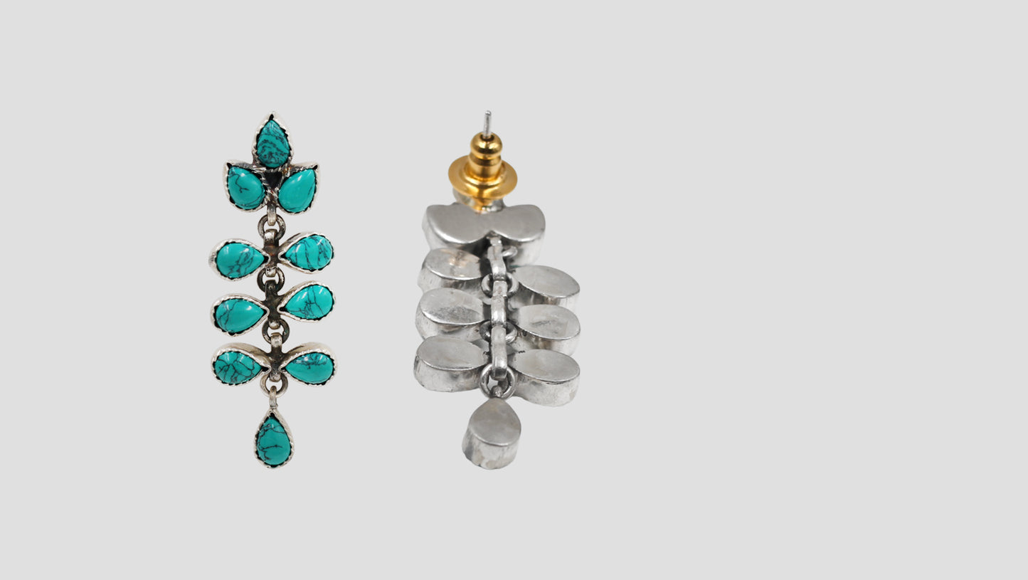 Handcrafted Turquoise Stone Dangle Earrings by Sangeeta Boochra