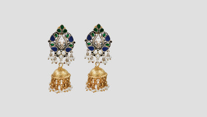 Sangeeta Boochra Heritage Dual-Plated Kundan Jhumka Earrings