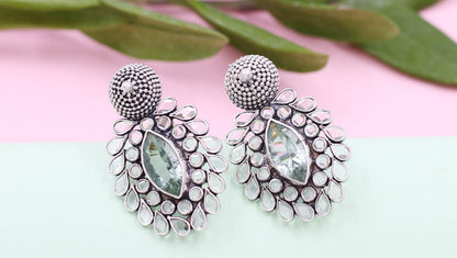 Exquisite Handcrafted Silver Earrings with Hydro Gems