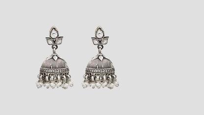 Sangeeta Boochra Artisan Crafted Kundan Pearl Jhumkas