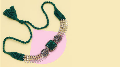 Exquisite Silver Designer Necklace from Sangeeta Boochra Collection