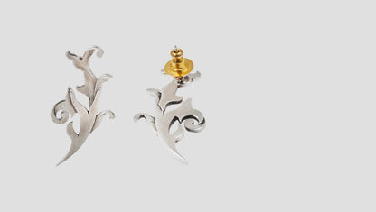 Sangeeta Boochra Heritage Oxidised Silver Botanical Stud Earrings