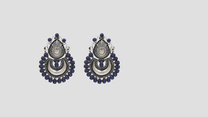 Sangeeta Boochra Artisan Lepis Stone Chandbali Earrings
