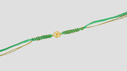 Designer Om Symbol Silver Rakhi | Sangeeta Boochra