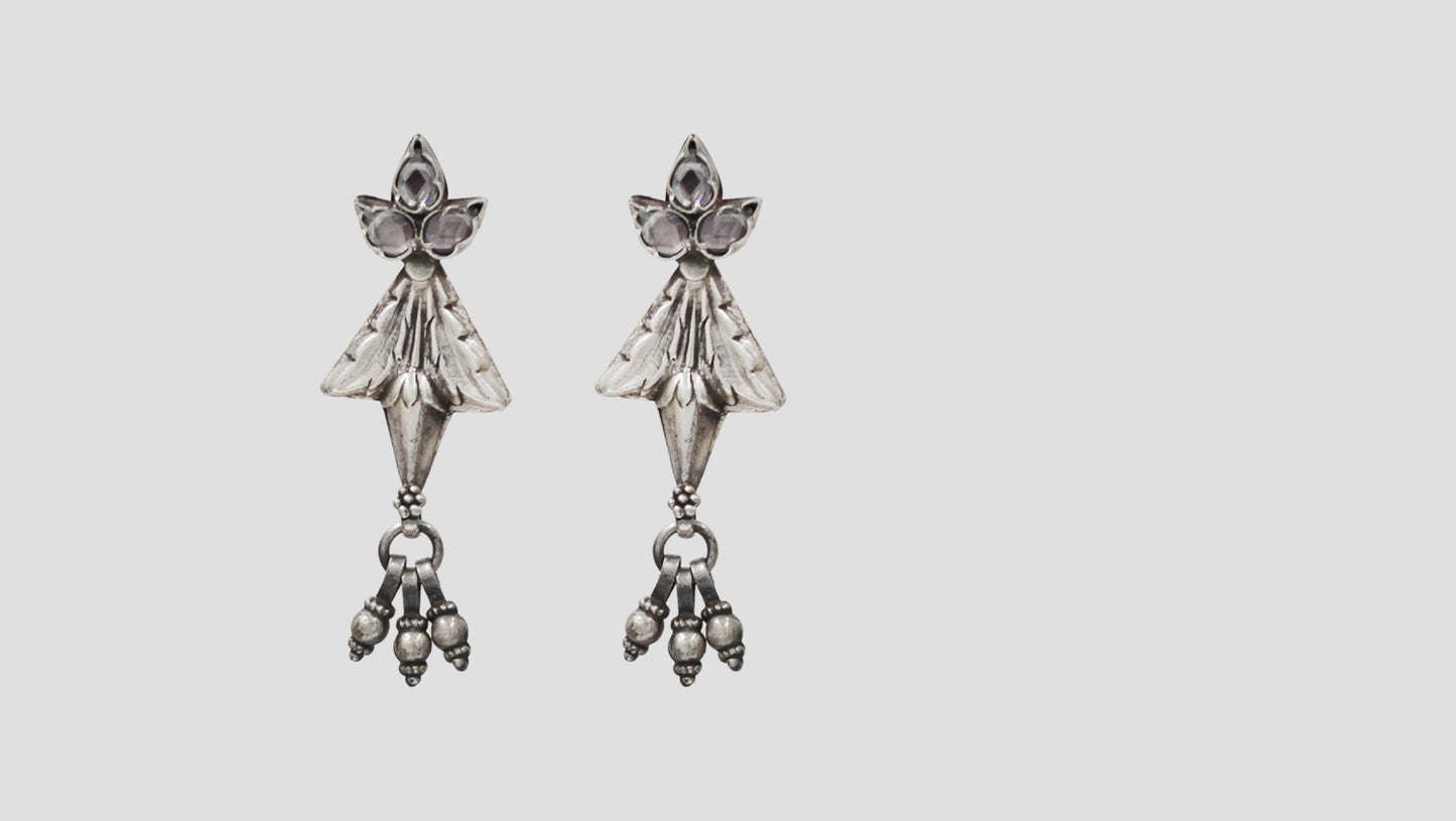 Sangeeta Boochra Contemporary Oxidised Silver Dangles