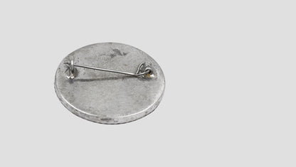 Sangeeta Boochra Oxidized Silver Floral Scroll Brooch with Pink Stone Border
