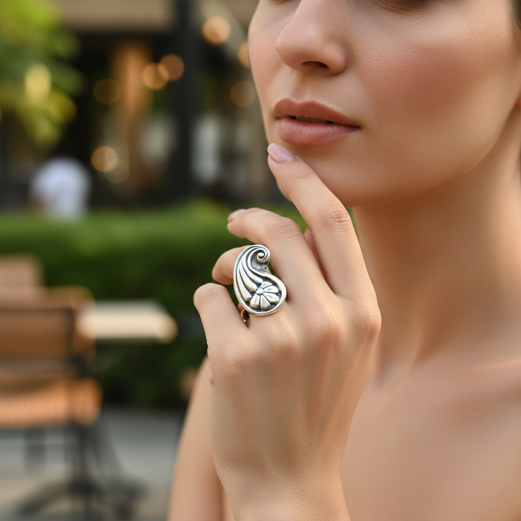Sangeeta Boochra Modern Heritage Silver Ring