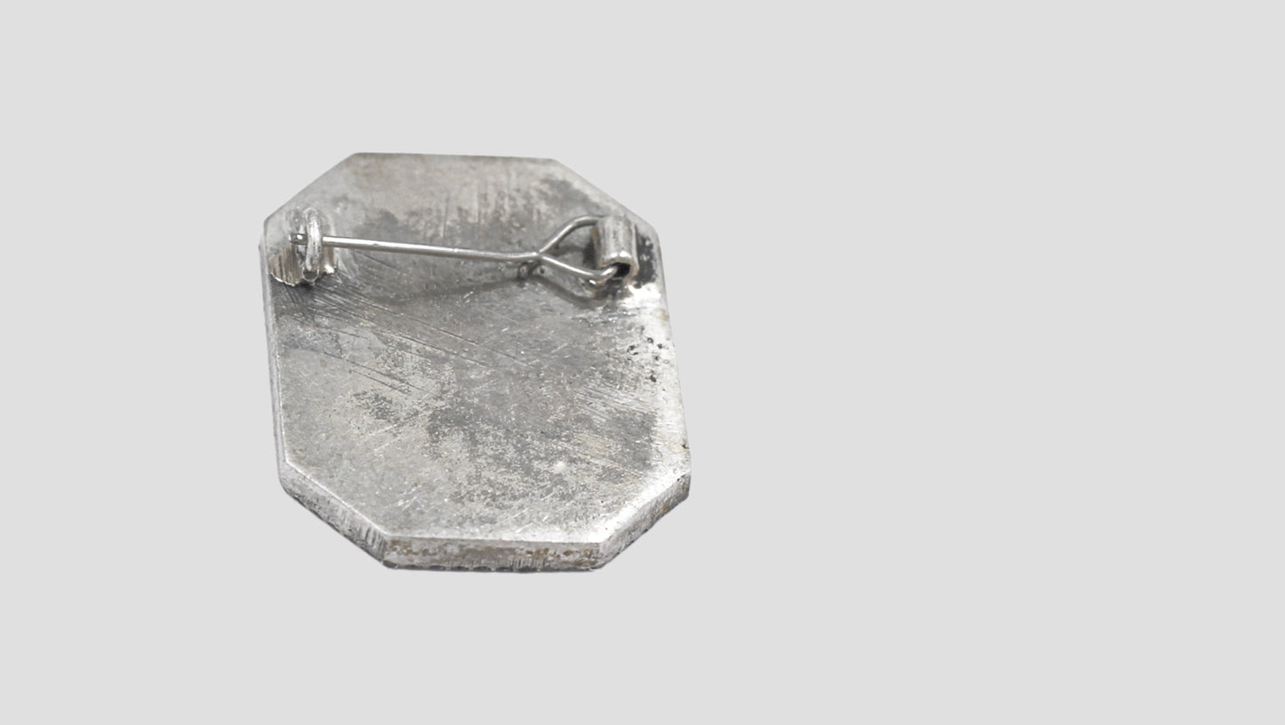 Sangeeta Boochra Artisan Oxidized Silver Brooch with Floral Moti