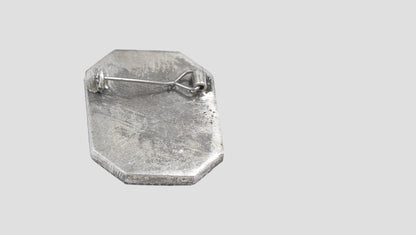 Sangeeta Boochra Artisan Oxidized Silver Brooch with Floral Moti