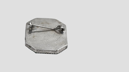 Handcrafted Oxidised Silver Heritage Floral Brooch with Green Stone Accents | Sangeeta Boochra