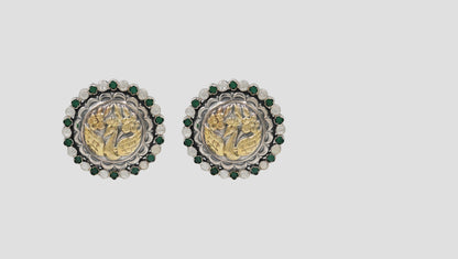 Sangeeta Boochra Handcrafted Floral Silver Stud