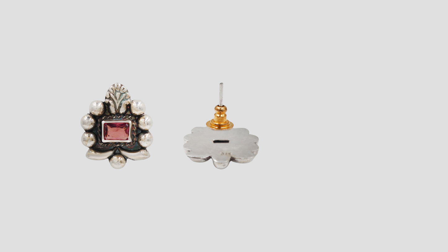 Sangeeta Boochra Heritage Collection Oxidised Silver Designer Stud Earrings