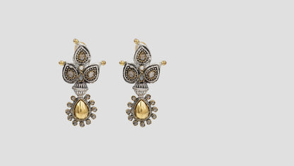 Sangeeta Boochra Traditional Dual Tone Silver Statement Earrings