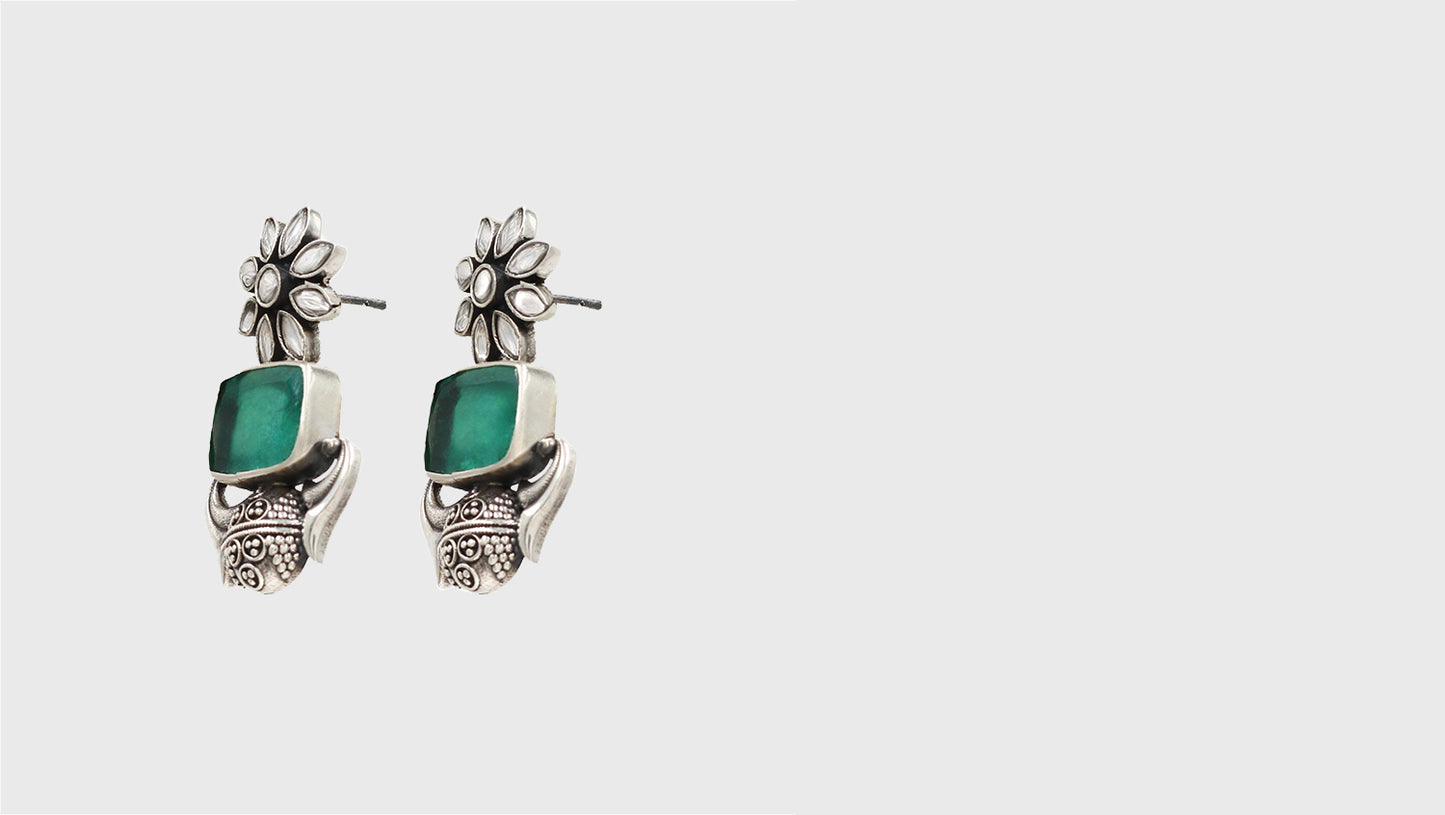 "Timeless Craft: Sangeeta Boochra Silver Handcrafted Earrings "