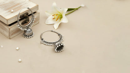 Sangeeta Boochra Heritage Pearl Dangling Silver Earrings
