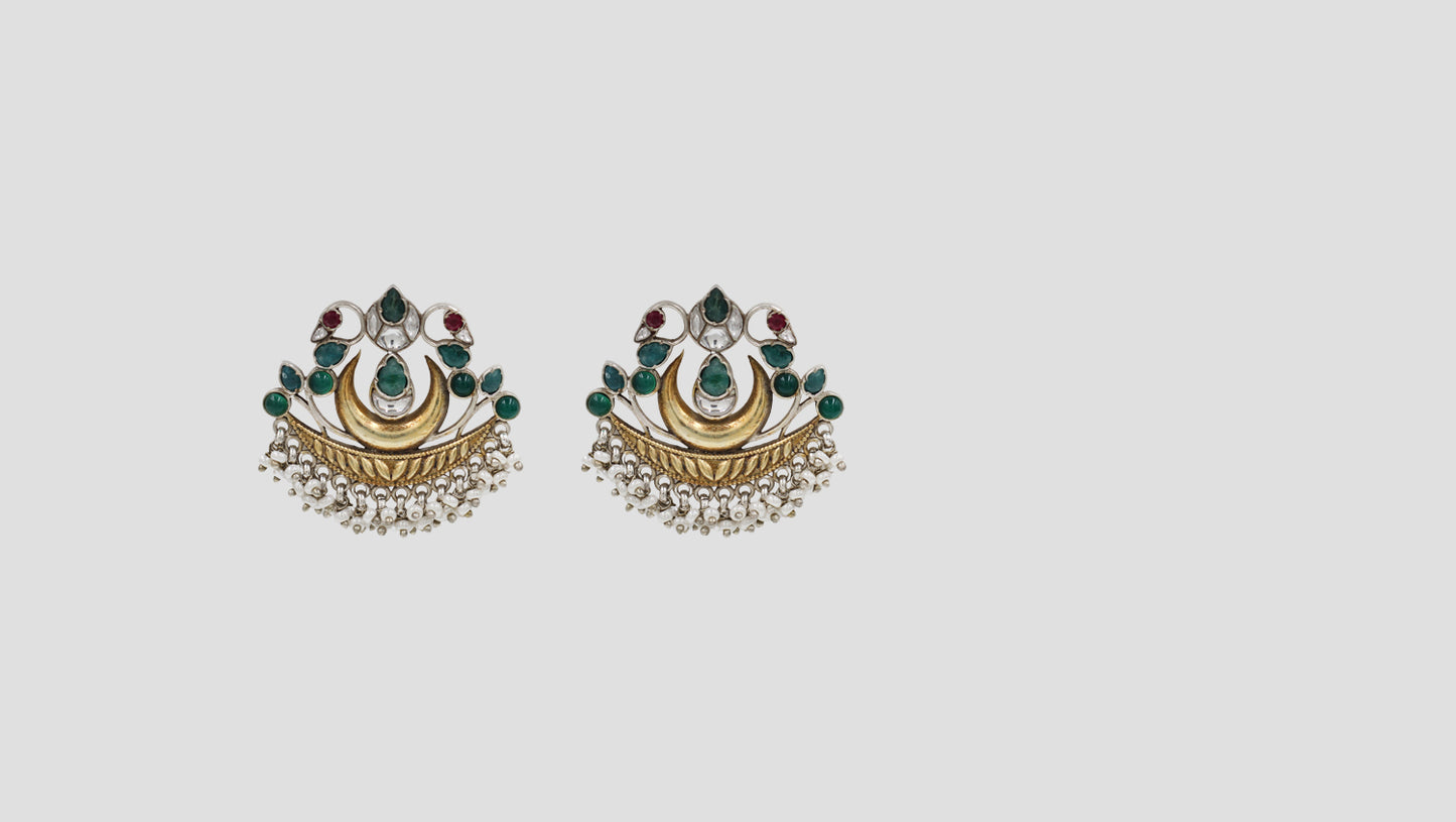 Sangeeta Boochra Royal Dual Tone Tribal Earrings