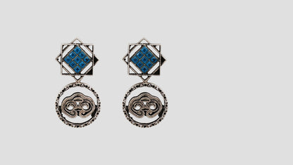 Sangeeta Boochra Royal Blue Handcrafted Silver Earrings