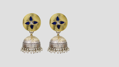 Sangeeta Boochra Traditional Dual Tone Jhumka Earrings