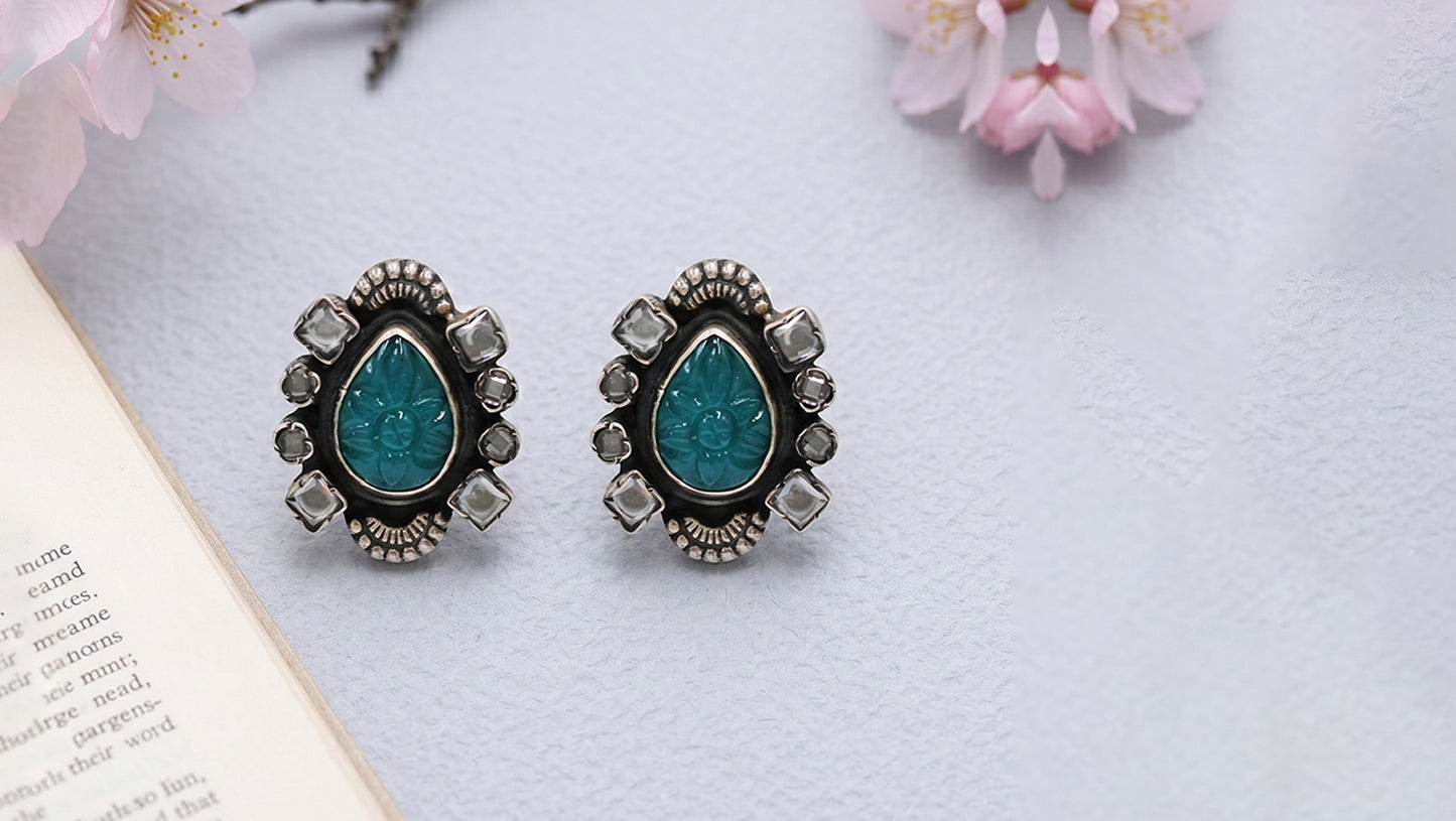Sangeeta Boochra Handcrafted Oxidised Silver Earrings