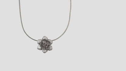 Sangeeta Boochra Timeless Floral Radiance Oxidised Silver Convertible Pendant-Brooch