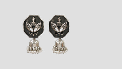 Heritage Pearl Drop Silver Earrings by Sangeeta Boochra