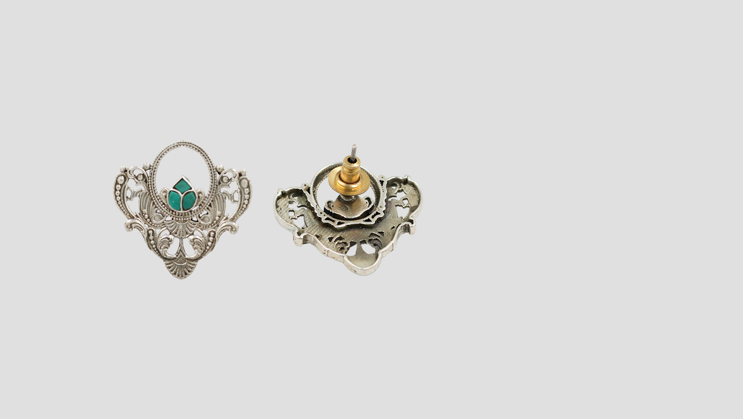 Sangeeta Boochra Heritage Kundan Silver Statement Studs