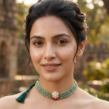 Sangeeta Boochra Timeless Floral Gold-Plated Choker