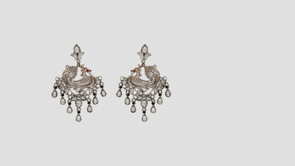 Sangeeta Boochra Heritage Peacock Kundan Statement Earrings