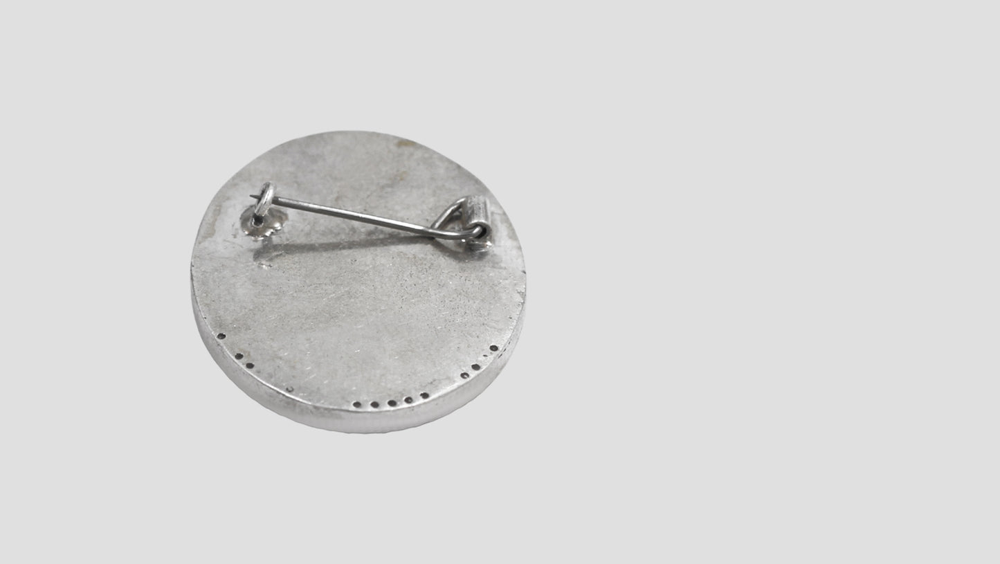 Handcrafted Oxidised Silver Heritage Floral Brooch with Blue Stone Accents | Sangeeta Boochra