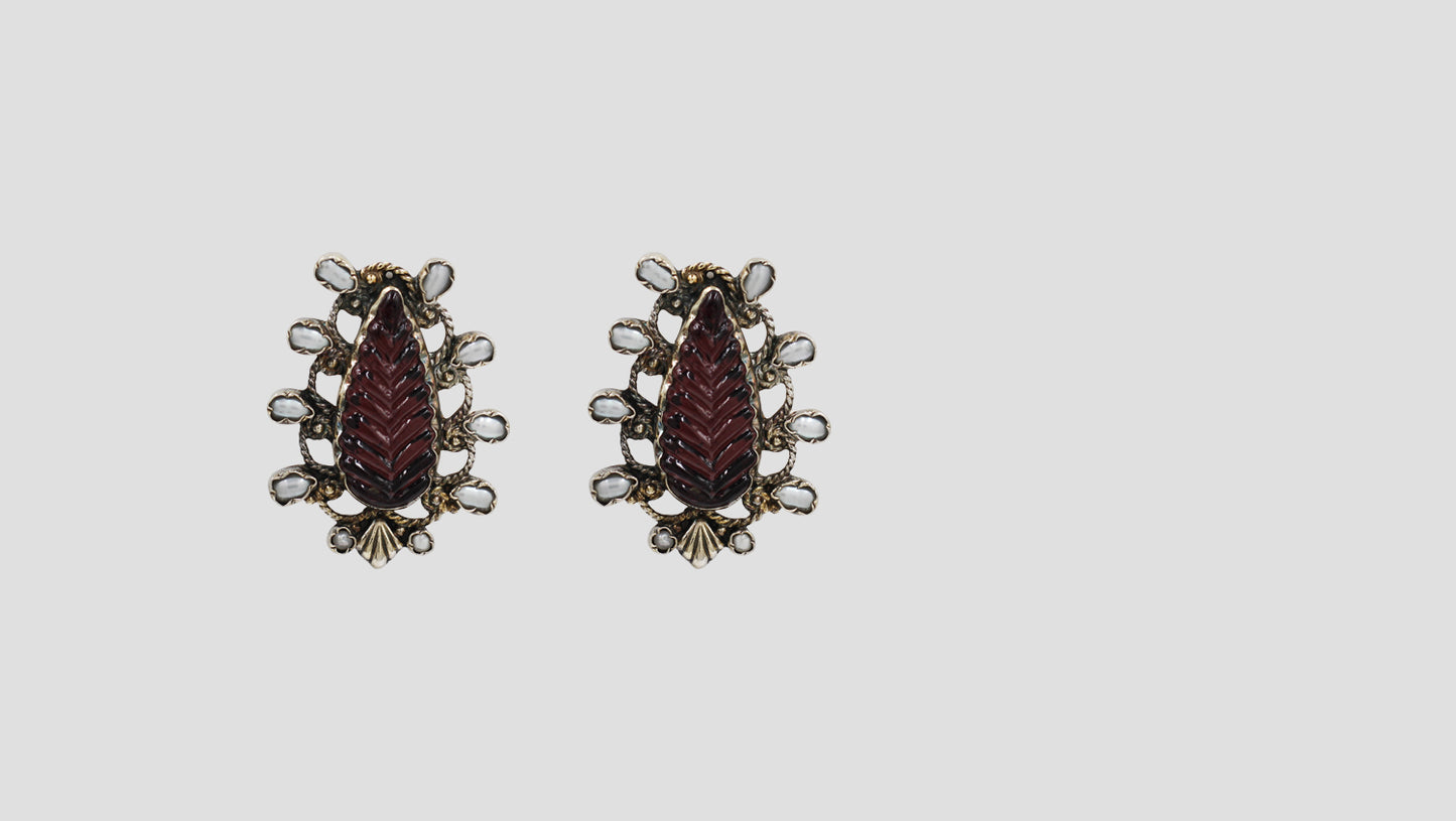 Sangeeta Boochra Oxidised Silver Statement Studs