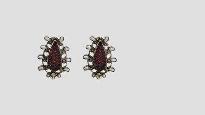 Sangeeta Boochra Oxidised Silver Statement Studs