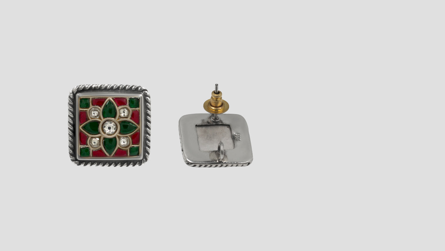 Sangeeta Boochra Heritage Floral Kundan Studs