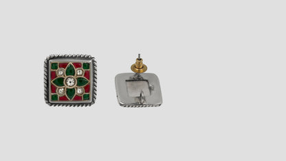 Sangeeta Boochra Heritage Floral Kundan Studs