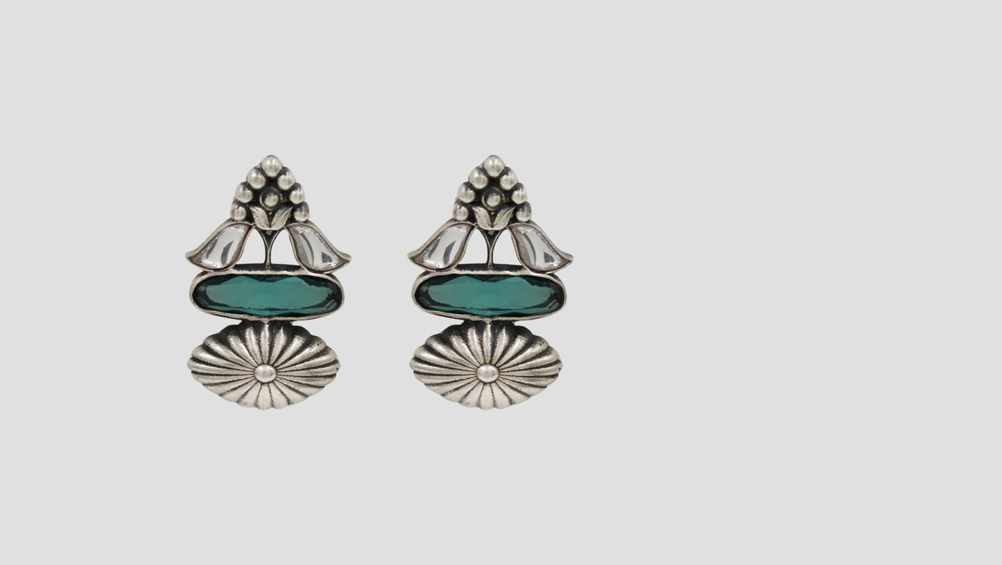 Sangeeta Boochra Oxidised Silver Statement Studs