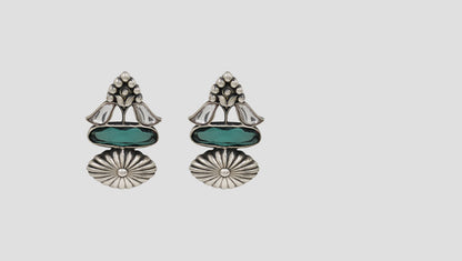 Sangeeta Boochra Oxidised Silver Statement Studs