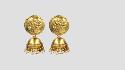 Gold Plated Floral Silver Jhumka Earrings by Sangeeta Boochra
