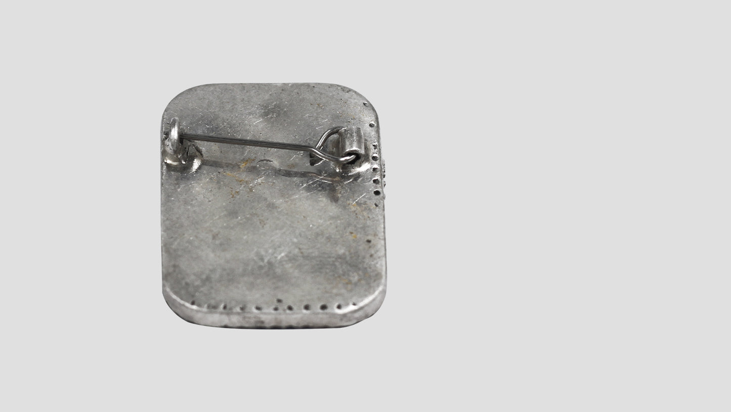 Sangeeta Boochra Timeless Floral Oxidised Silver Brooch with Blue Accents