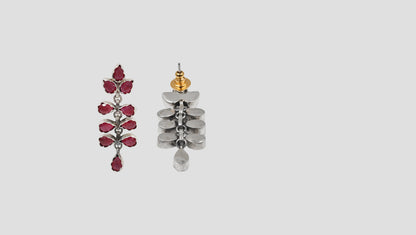 Sangeeta Boochra Sterling Silver Ruby Stone Drop Earrings