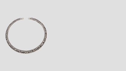 Elegant Antique Finish 925 Silver Hasli – Sangeeta Boochra