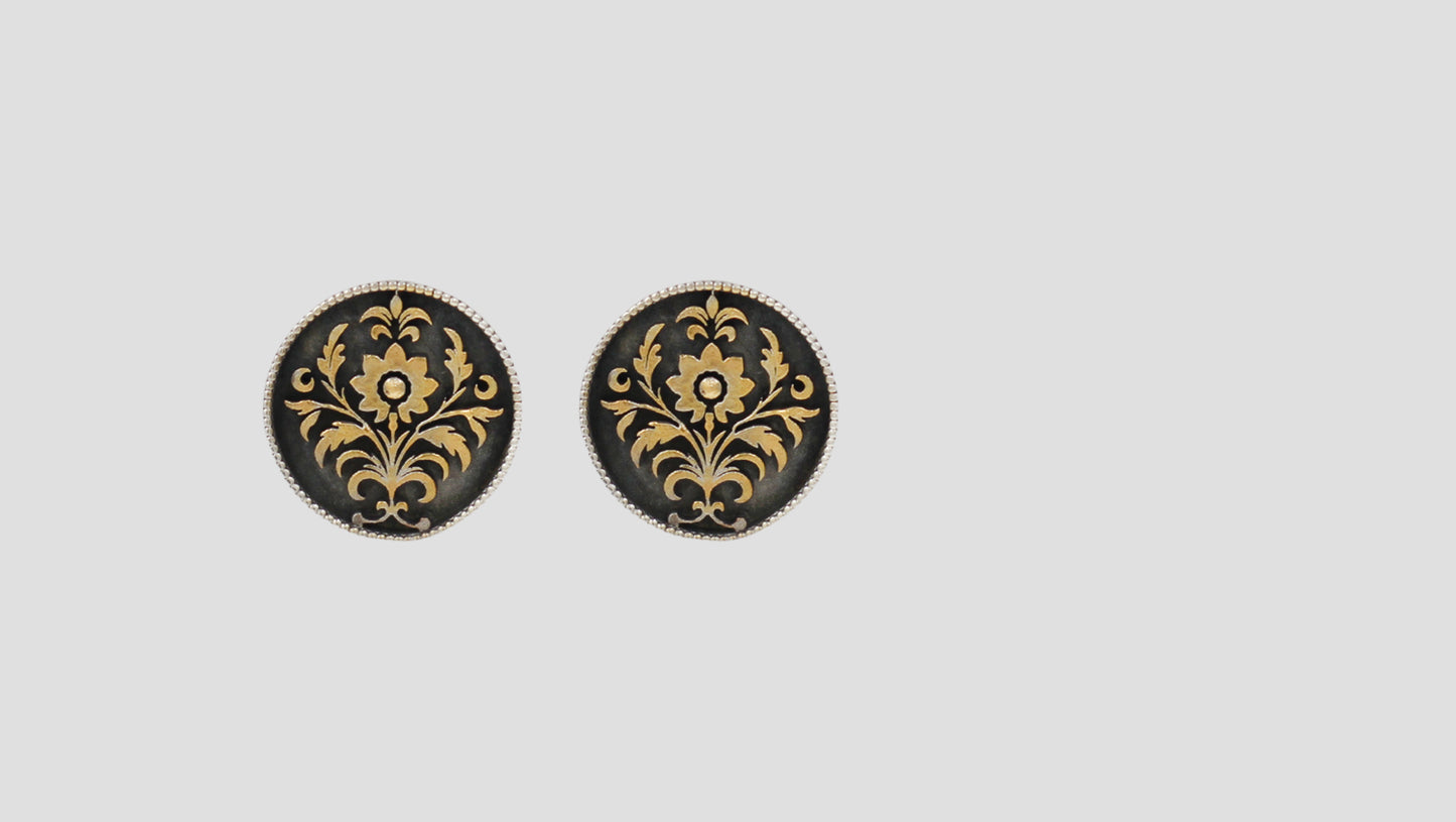 Sangeeta Boochra Golden Bloom Dual-Plated Silver Stud Earrings